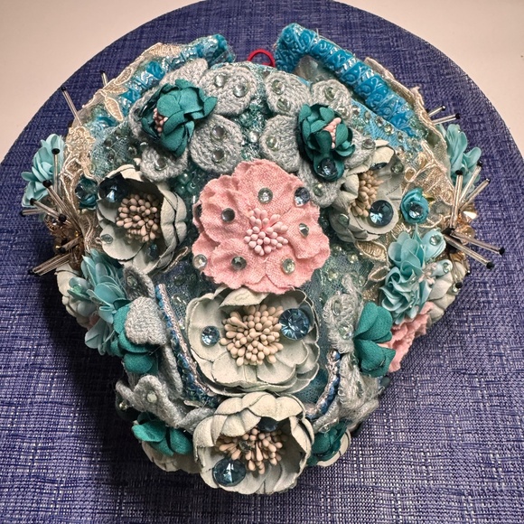 Floral Competition Crown – Blue & Pink with Sparkle Accents - Picture 3 of 9